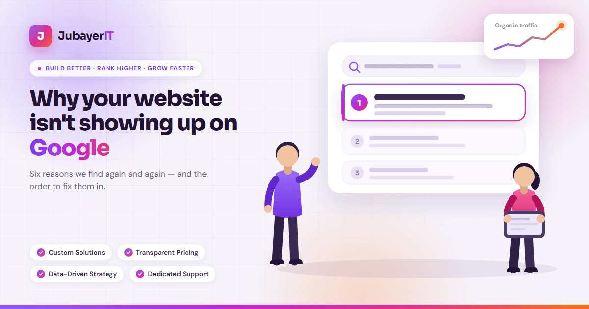 JubayerIT article cover: Why your website isn't showing up on Google